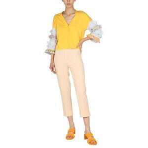 BOUTIQUE MOSCHINO Ruffled Sleeve Cardigan Women IVORY Pants